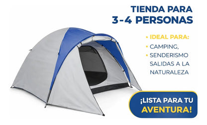 Carpa Camping Carpa Impermeable 3000mm 210tpu 100+215x215cm 3Personas