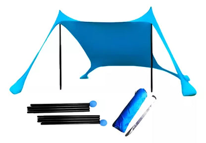 Toldo Solar Playa Lycra Estaca Parasol Portatil Refugio 3x3
