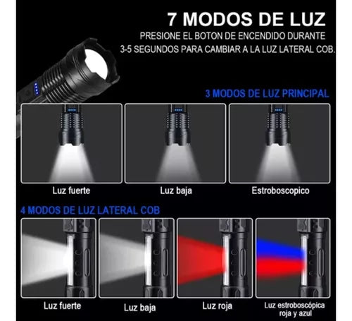 Linterna Tactica Recargable Led Linterna Camping Linterna