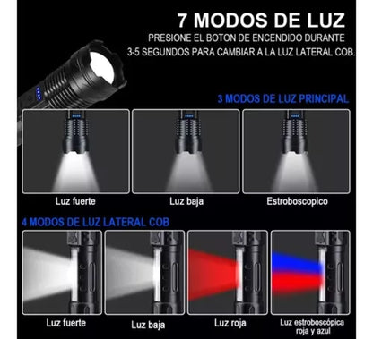 Linterna Tactica Recargable Led Linterna Camping Linterna