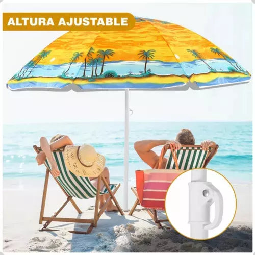 Sombrilla Playa Quitasol Paraguas Sombrilla Verano 160cm