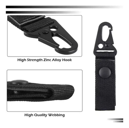 Llavero Mosqueton Tactico Molle Velcro Llavero Camping Negro