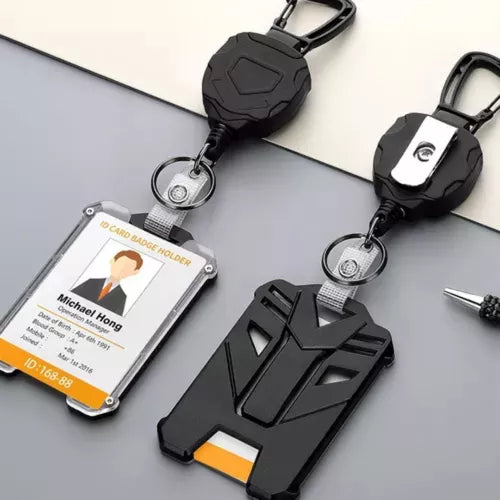 Porta Carnet Retractil Mosqueton Llavero Tactico Portacarnet