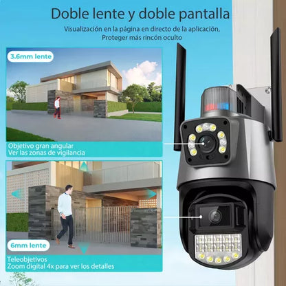Camara Seguridad Wifi Camara Ptz Hd Luz Alarma Camara 360 Hd