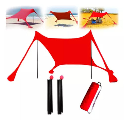 Toldo Solar Playa Lycra Estaca Parasol Portatil Refugio 3x3