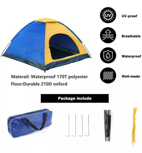 Carpa Camping Carpa 3 Personas Carpa Impermeable 1.6x2x1mts