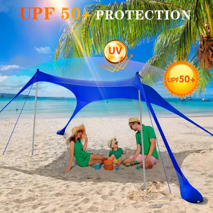 Toldo Solar Playa Lycra Estaca Parasol Portatil Refugio 3x3