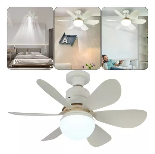 Ampolleta Ventilador Control Remoto E27 6 Aspas 60w 3tonos