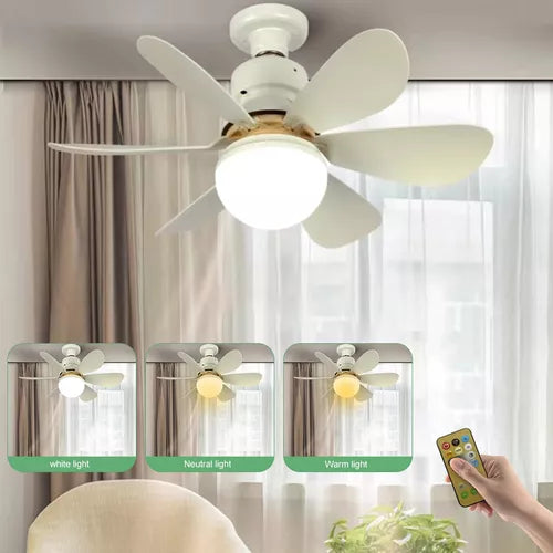 Ampolleta Ventilador Control Remoto E27 6 Aspas 60w 3tonos