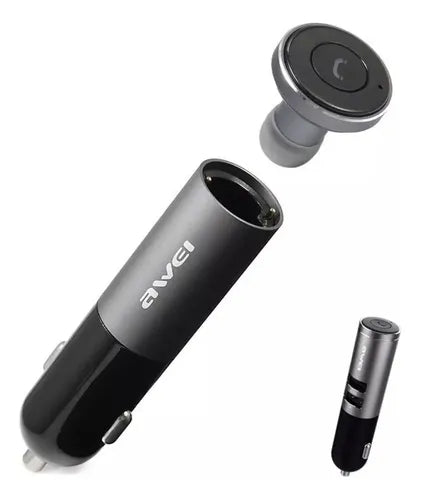 Cargador Auto Usb Manos Libres Carga Rapida Bluetooth Awei