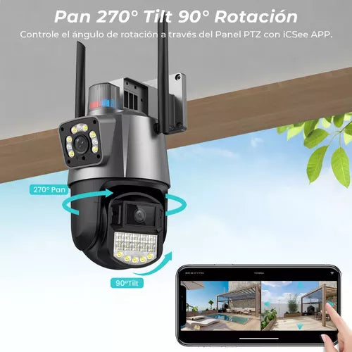 Camara Seguridad Wifi Camara Ptz Hd Luz Alarma Camara 360 Hd