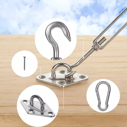 Kit De Instalacion Toldo Vela Gancho Soporte Anclaje 40pz