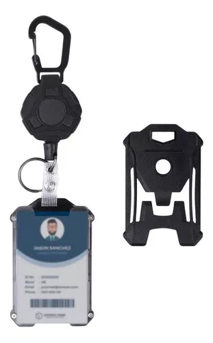 Porta Carnet Retractil Mosqueton Llavero Tactico Portacarnet