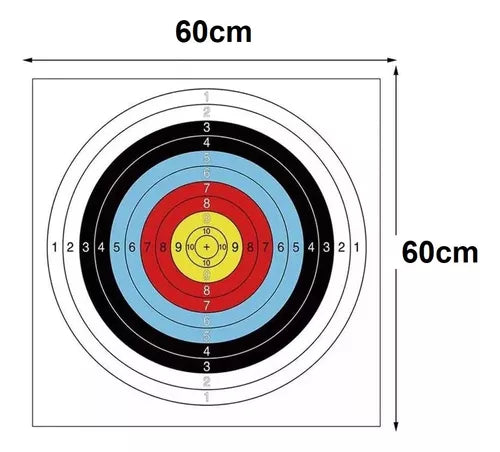 10x Blanco Arco Postones Pcp Target De Papel Tiro Al 60x60cm