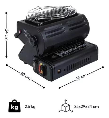Calefactor Cocinilla Gas Hibrida 2 En 1 Portatil Camping