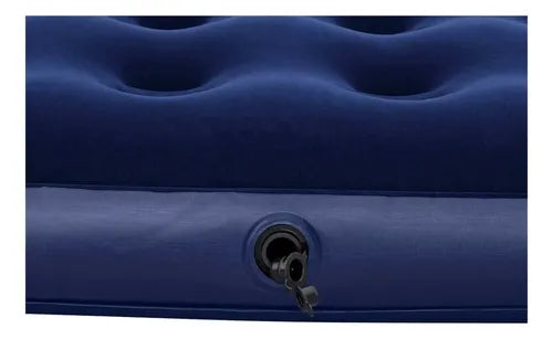 Colchon Inflable 1 Plaza Cama Inflable Dormir Color Azul