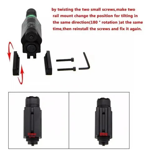 Laser Tactico Linterna Tactica Pistola Fusil Riel 20mm 2en1