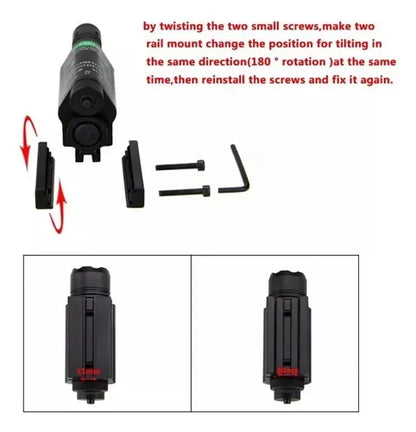 Laser Tactico Linterna Tactica Pistola Fusil Riel 20mm 2en1