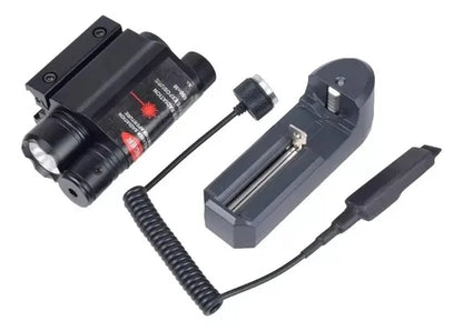 Laser Tactico Linterna Tactica Pistola Fusil Riel 20mm 2en1