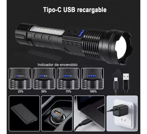 Linterna Tactica Recargable Led Linterna Camping Linterna