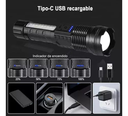 Linterna Tactica Recargable Led Linterna Camping Linterna