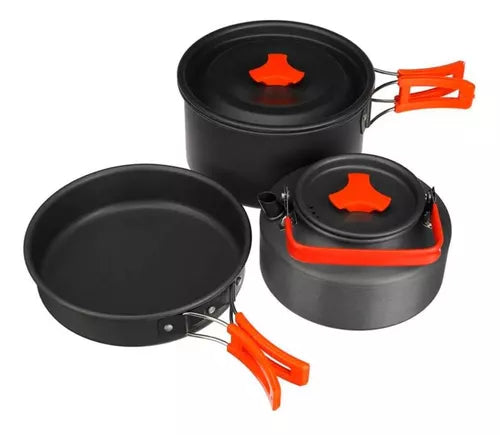 Set Ollas Outdoor Camping Cocinilla Utensilios Ds-308