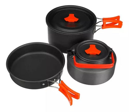 Set Ollas Outdoor Camping Cocinilla Utensilios Ds-308