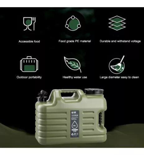 Cubo Contenedor De Agua Camping Bidon De Agua Portatil 25lts