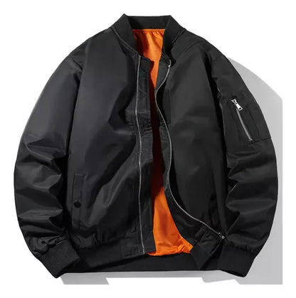 Chaqueta Aviador Chaqueta Bomber Impermeable Cazadora Negro Ziper