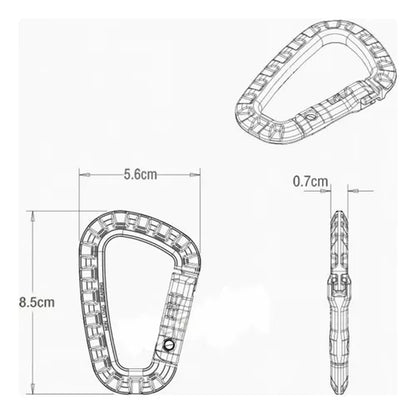 Mosqueton Tactico Plastico Multiuso Trekking Mosqueton