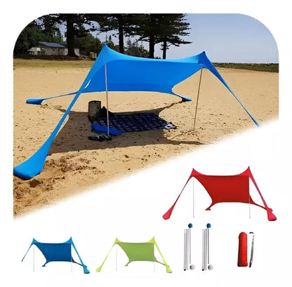 Toldo Solar Playa Lycra Estaca Parasol Portatil Refugio 3x3