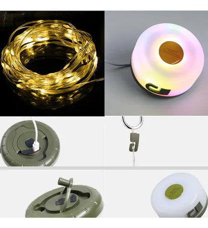 Lampara Camping Guirnalda Tira Led 10m Luz Recargable 5modos
