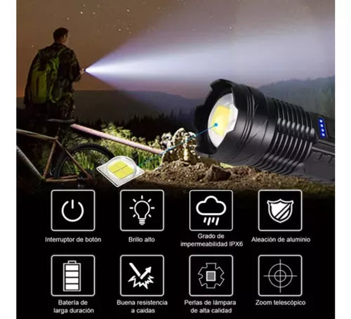 Linterna Tactica Recargable Led Linterna Camping Linterna