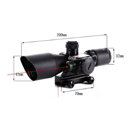 Mira Telescopica Rifle Caza Laser Mira Riel 20mm 2.5-10x40