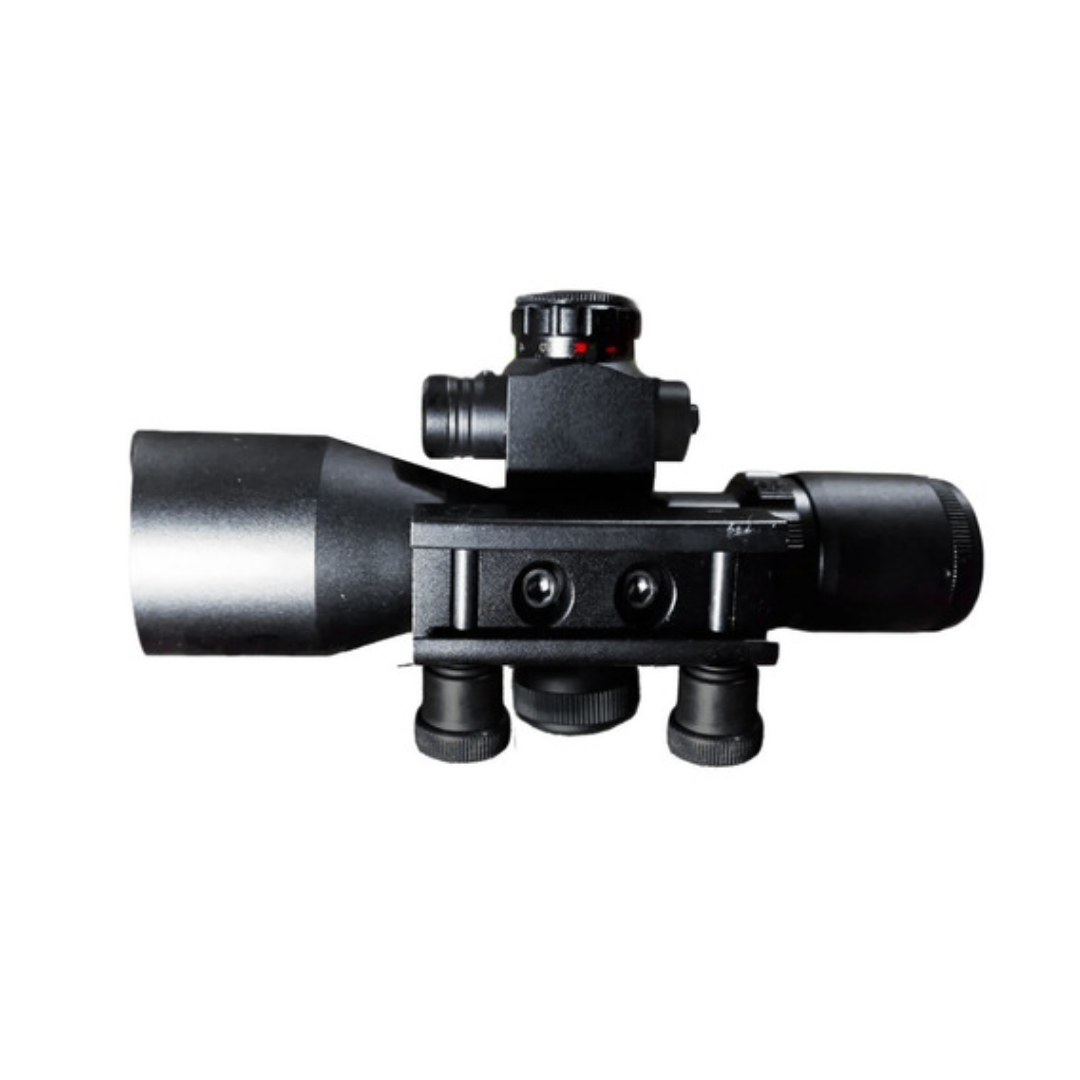 Mira Telescopica Rifle Caza Laser Mira Riel 20mm 2.5-10x40