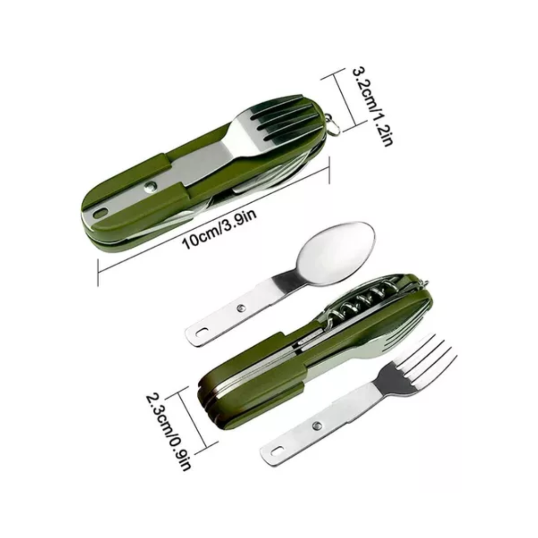 Cuchillo Caza Set De Cubierto Supervivencia Camping Trekking