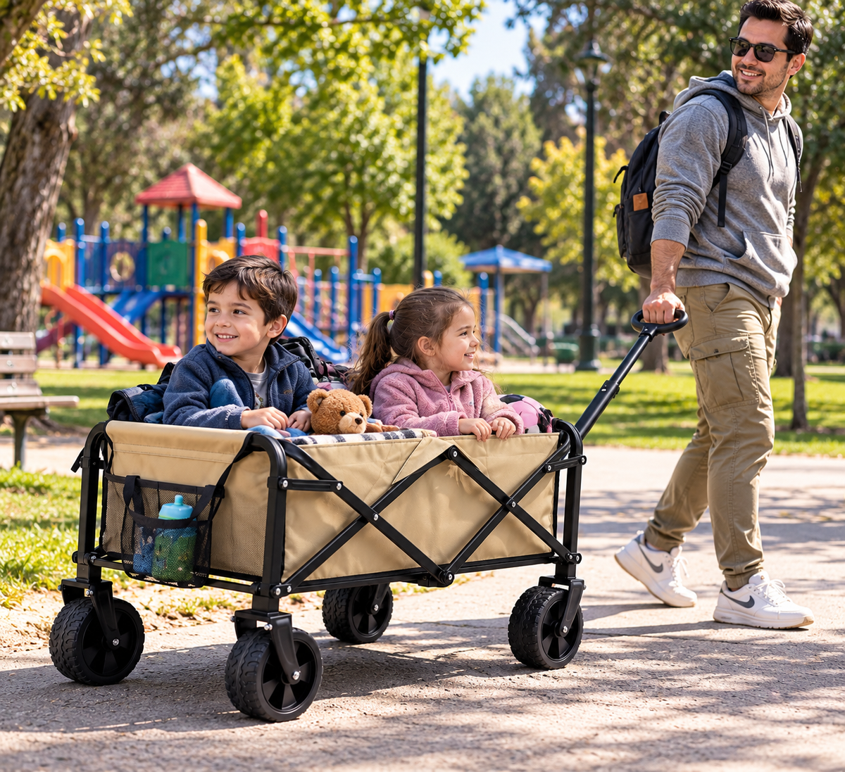 Carro Arrastre Plegable Carrito Camping Carro Compras 100kg
