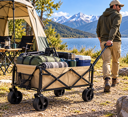 Carro Arrastre Plegable Carrito Camping Carro Compras 100kg