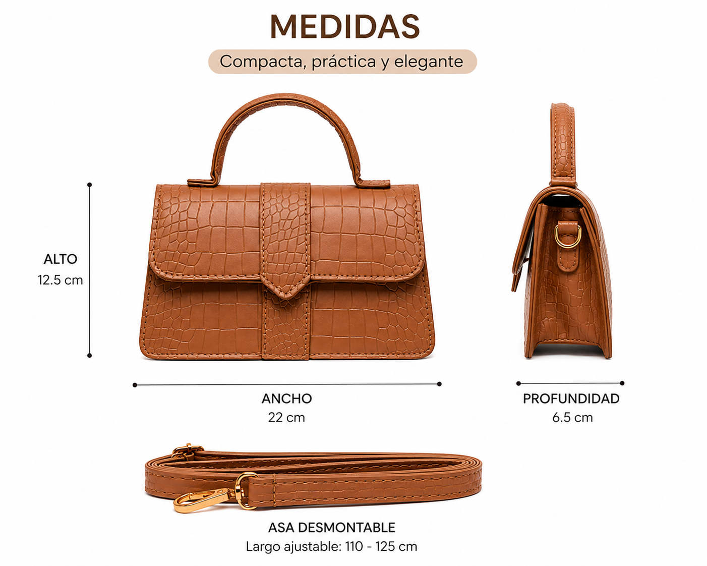 Bandolera Cartera Casual Cartera De Mano Ajustable Mujer