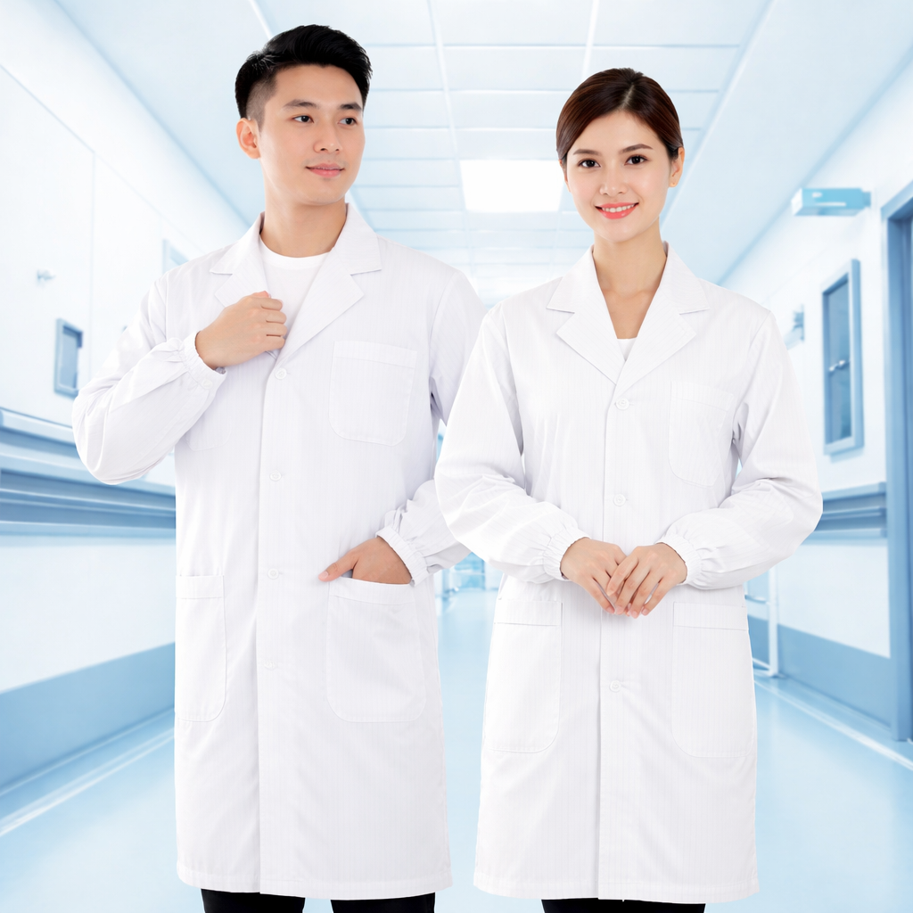 Bata Medica Uniforme Medico Uniforme De Laboratorio Bata Blanco Con Lineas