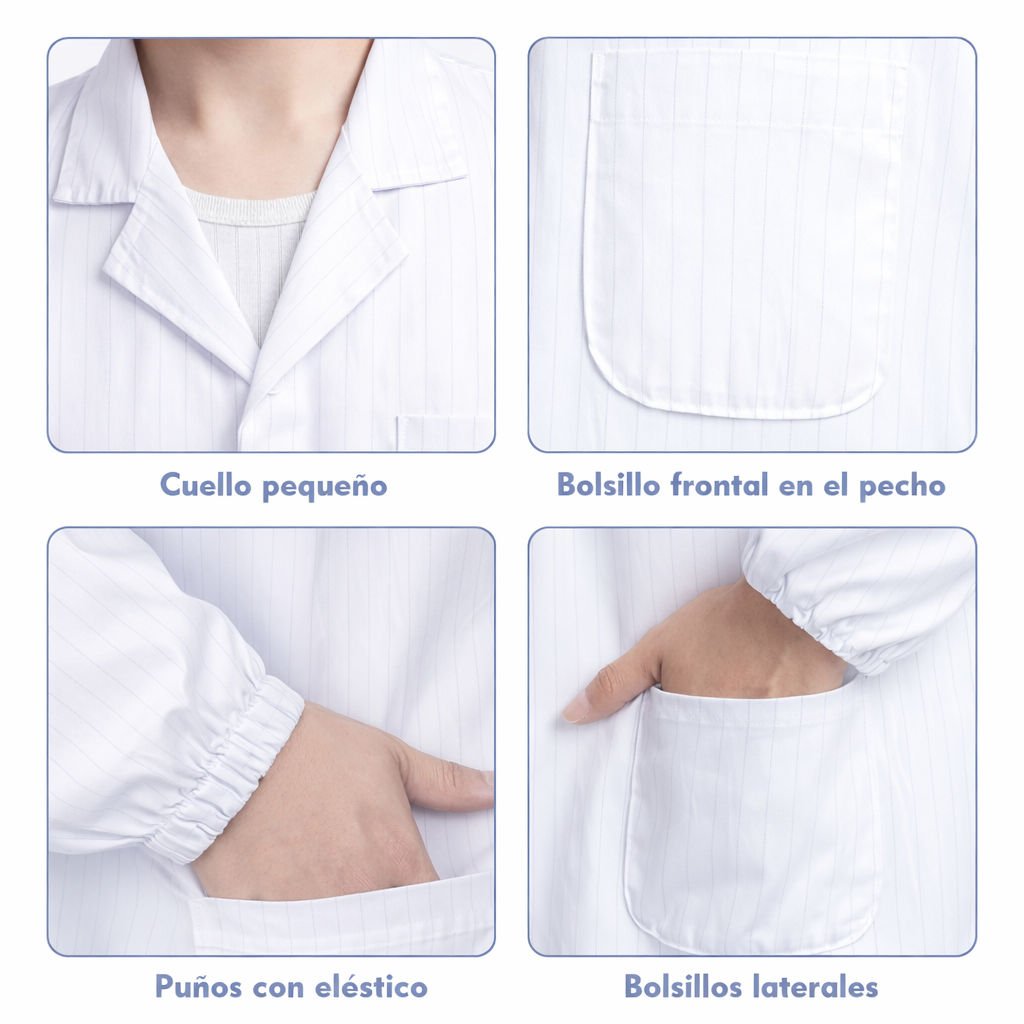 Bata Medica Uniforme Medico Uniforme De Laboratorio Bata Blanco Con Lineas
