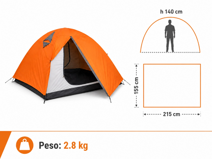Carpa Camping Carpa Impermeable 3000mm 210tpu 215x155cm 2 personas