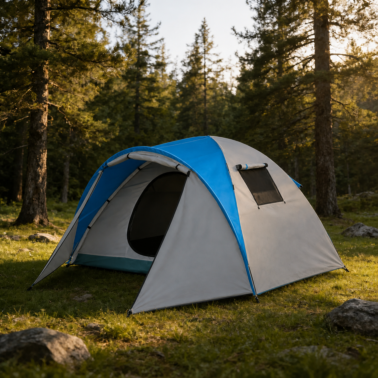 Carpa Camping Carpa Impermeable 3000mm 210tpu 100+215x215cm 3Personas