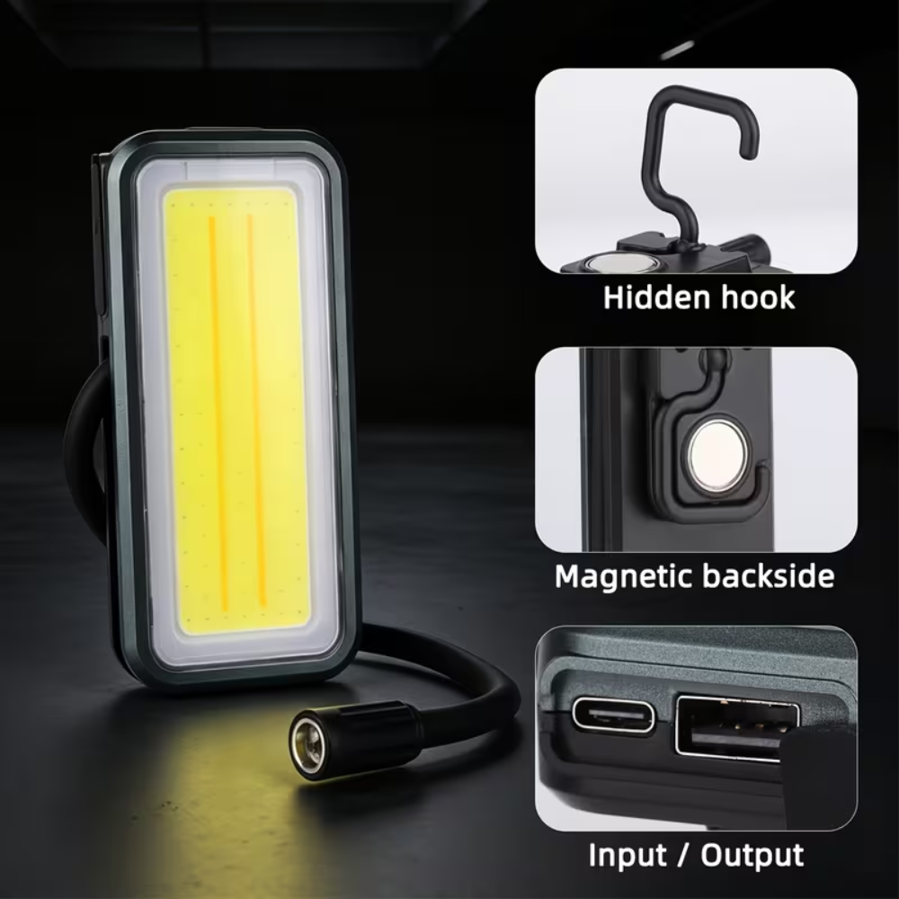 Linterna Cob Linterna Trabajo Recargable Linterna Usb Iman