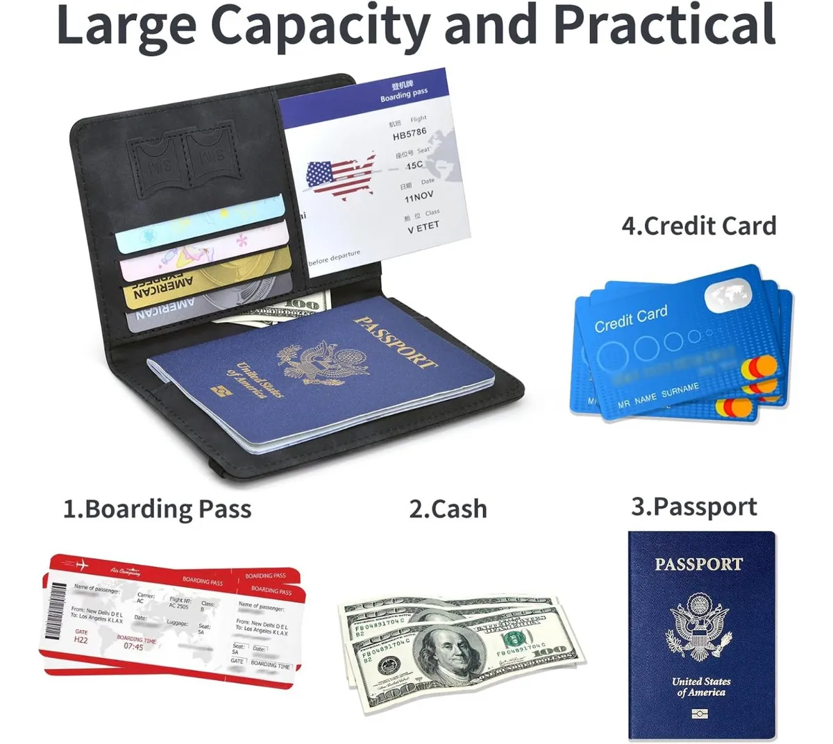 Porta Pasaporte Porta Documentos Portapasaporte Viaje Rfid