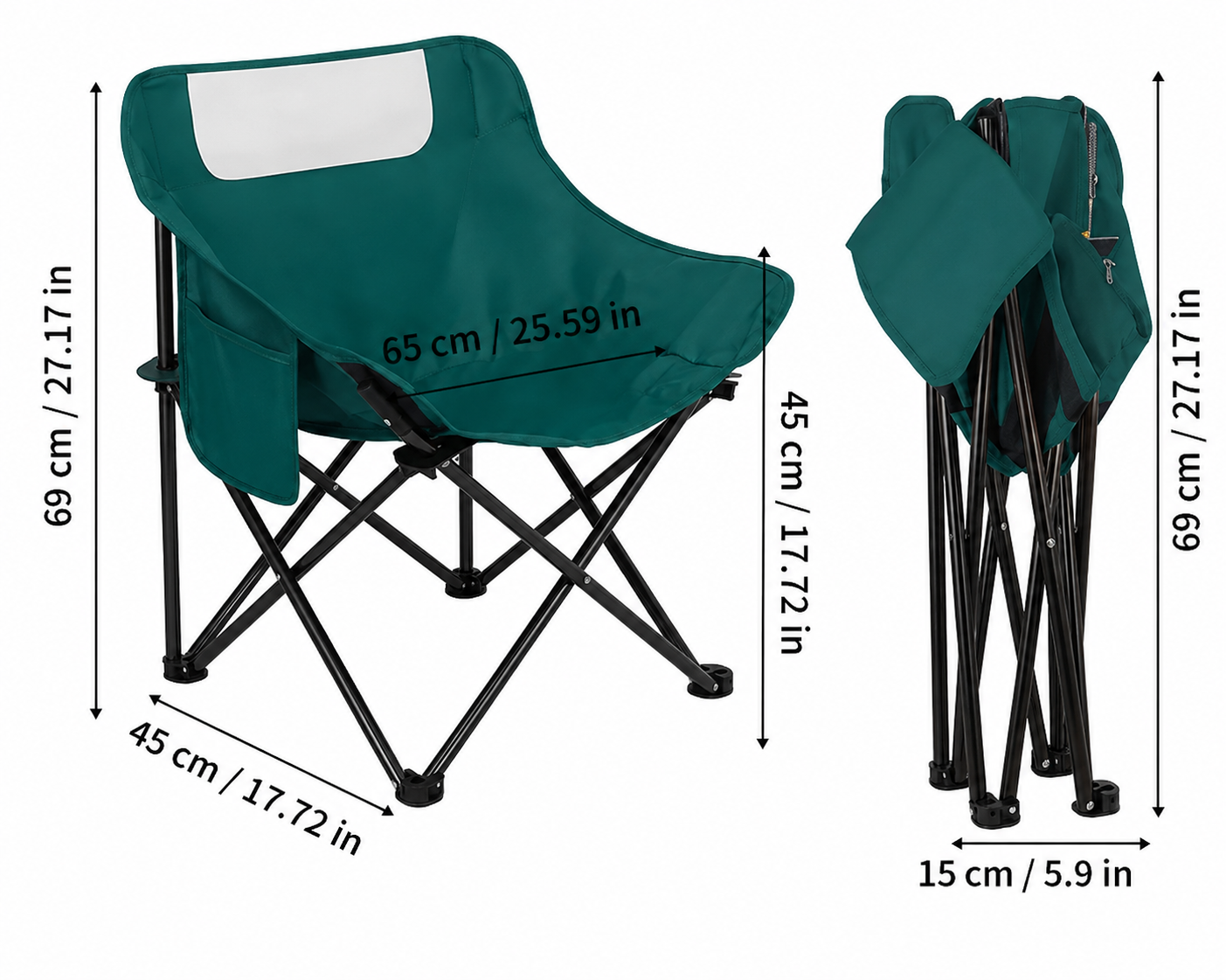 Silla Plegable Playa Silla Camping Silla Portatil 65x47x47cm.