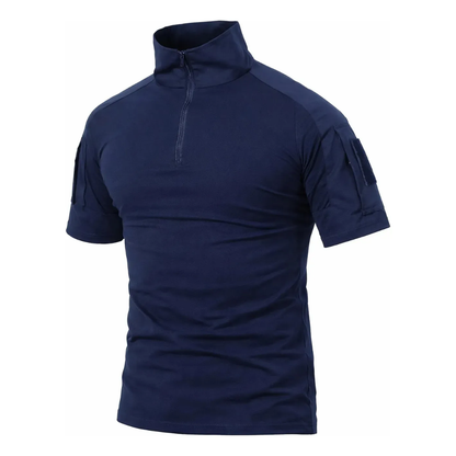 Polera Tactica Negra Manga Corta Polera Airsoft Ropa Militar