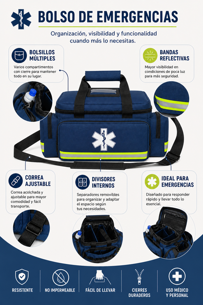 Botiquin Primeros Auxilios Bolso Mochila Primeros Auxilios