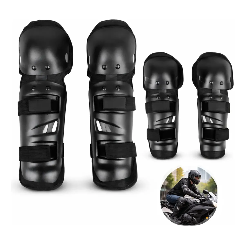 Set Rodilleras + Coderas Articuladas Proteccion seguridad Moto