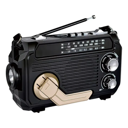 Radio Solar Bluetooth Parlante Linterna Dinamo Usb Fm Am